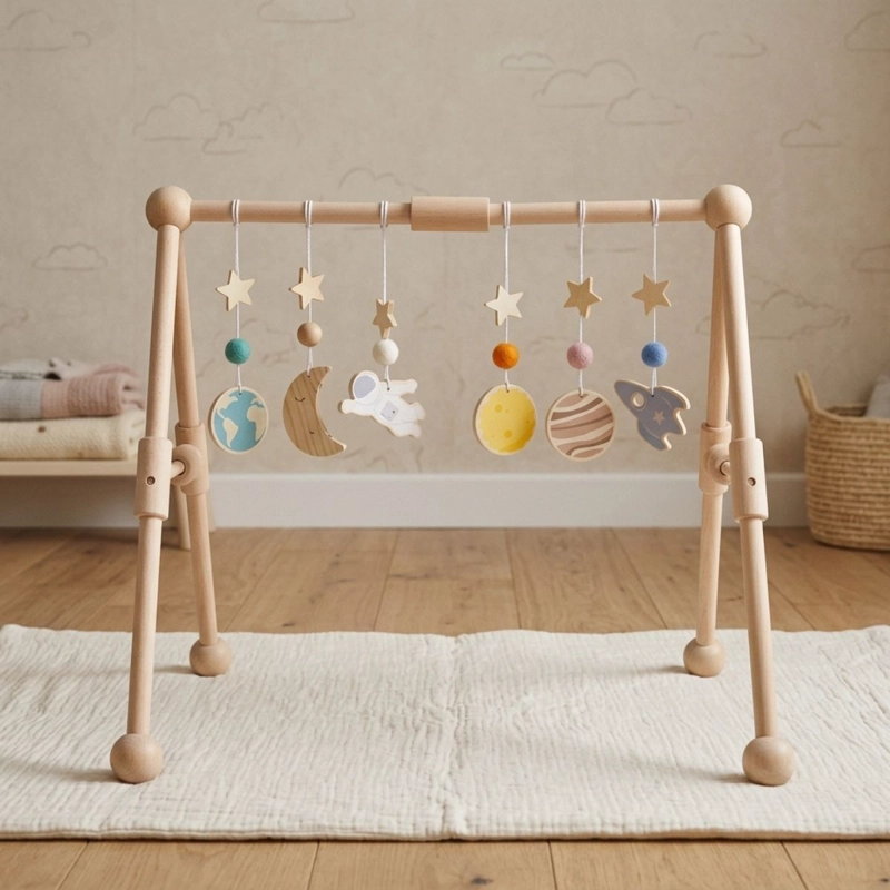GIMNASIO PARA BEBE DE MADERA PLANETAS - 2