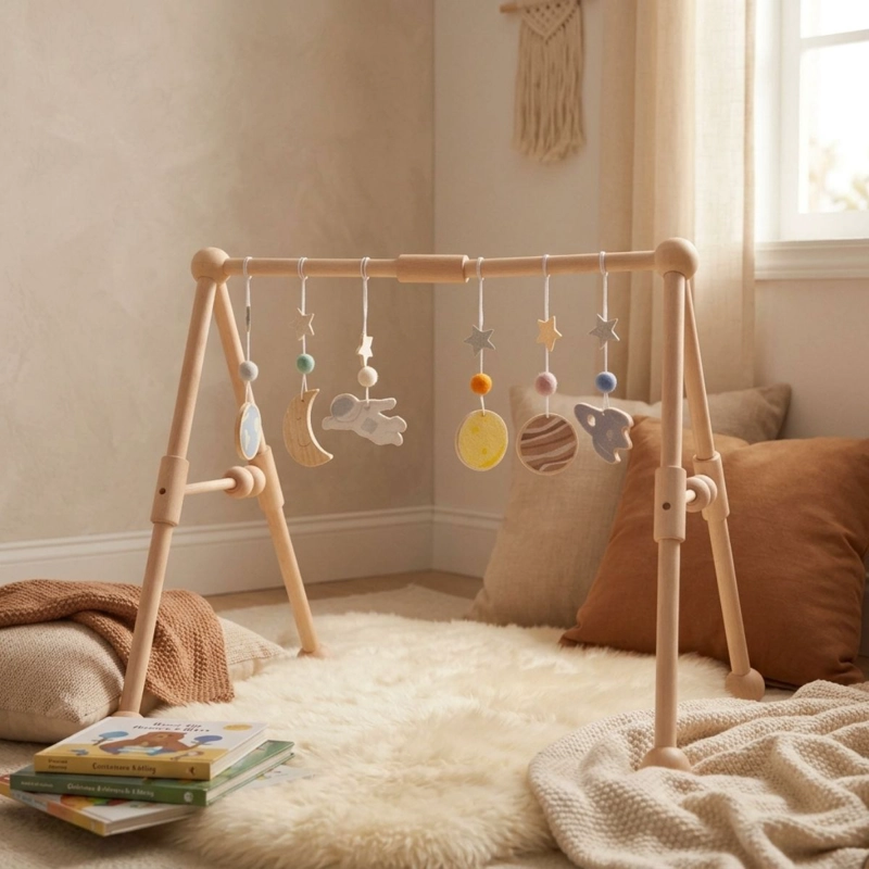 GIMNASIO PARA BEBE DE MADERA PLANETAS - 3