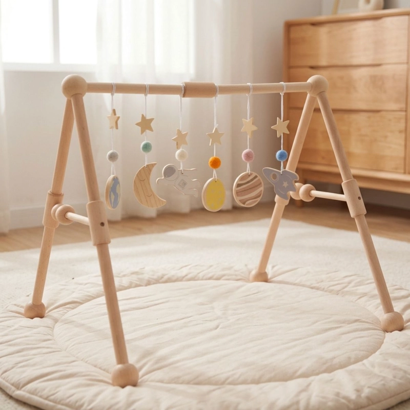 GIMNASIO PARA BEBE DE MADERA PLANETAS - 4