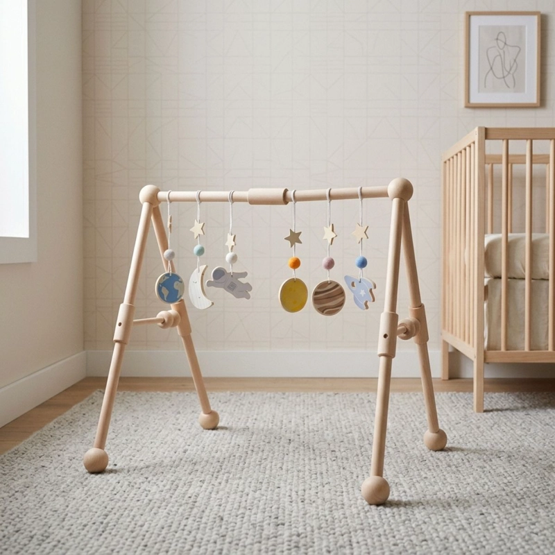 GIMNASIO PARA BEBE DE MADERA PLANETAS - 5