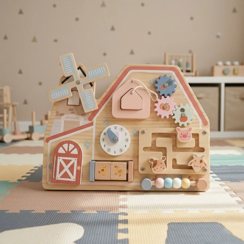 TABLERO DIDACTICO SENSORIAL GRANJA JUGUETE MONTESSORI - 2