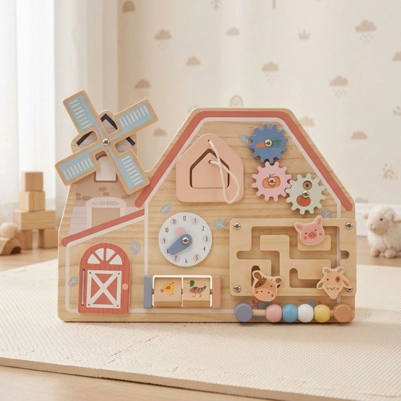 TABLERO DIDACTICO SENSORIAL GRANJA JUGUETE MONTESSORI - 4