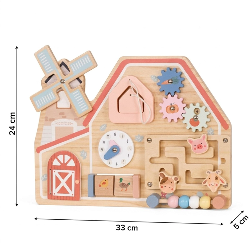 TABLERO DIDACTICO SENSORIAL GRANJA JUGUETE MONTESSORI - 5