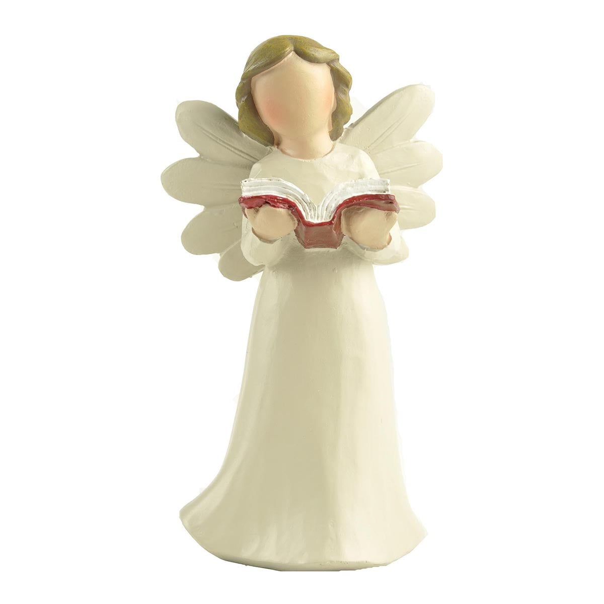 FIGURA DE VIRGEN CON LIBRO ROJO EN LA MANO
