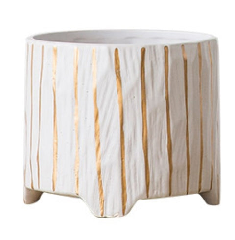 JARRON RUSTICO CERAMICA MATE LINEAS PEQUEÑO - 1