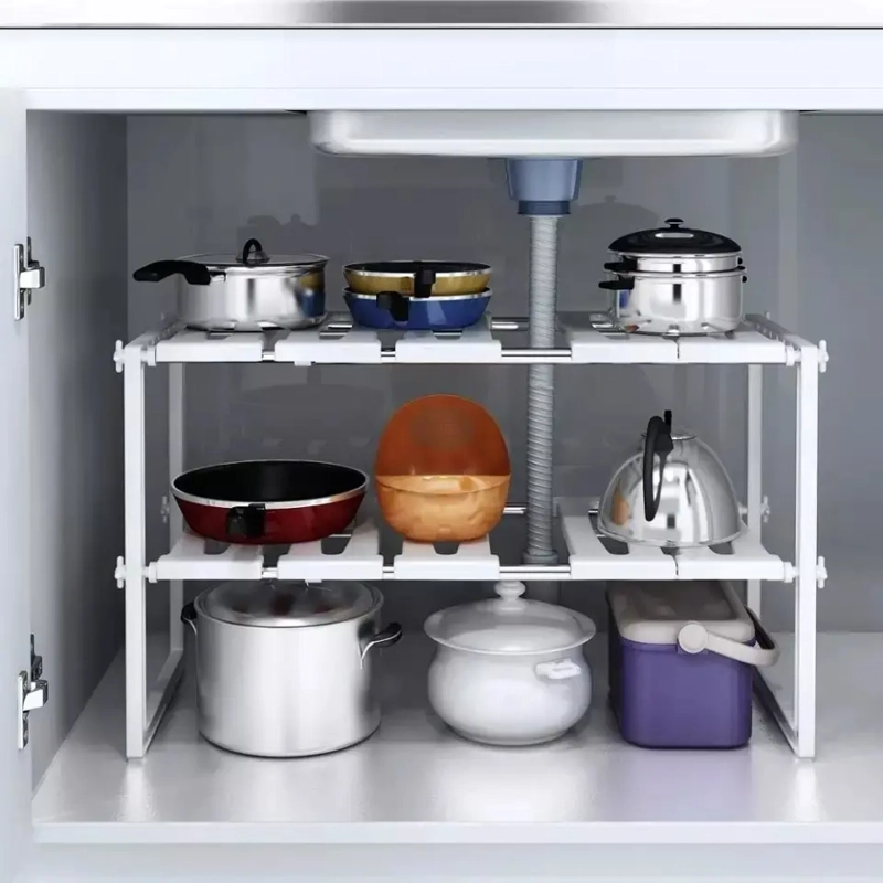 Organizador estantes de cocina multiuso Organizadores de ollas 2 niveles LA067 - 5