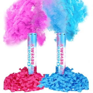 TUBO CONFETTI REVELADOR DE GÉNERO ROSADO 30CM - 1