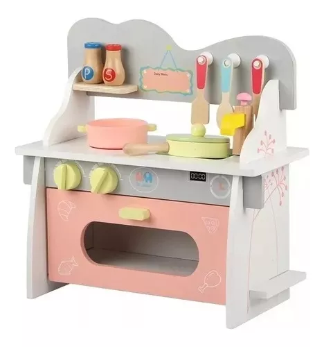 COCINA JUGUETES COCINA DE MADERA DIDÁCTICA PARA NIÑOS - 1