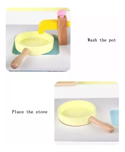 COCINA JUGUETES COCINA DE MADERA DIDÁCTICA PARA NIÑOS - 5