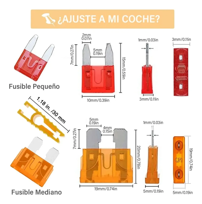 KIT 300PCS FUSIBLES COCHE AUTOMOTRIZ CON CAJA AUTO + PINZA - 3