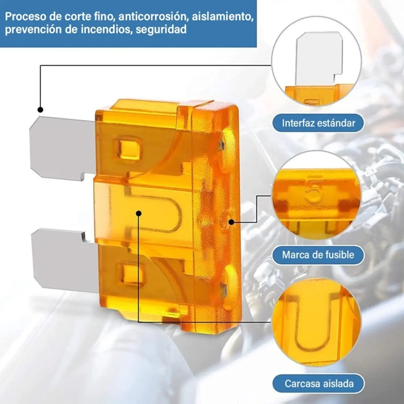KIT 300PCS FUSIBLES COCHE AUTOMOTRIZ CON CAJA AUTO + PINZA - 6