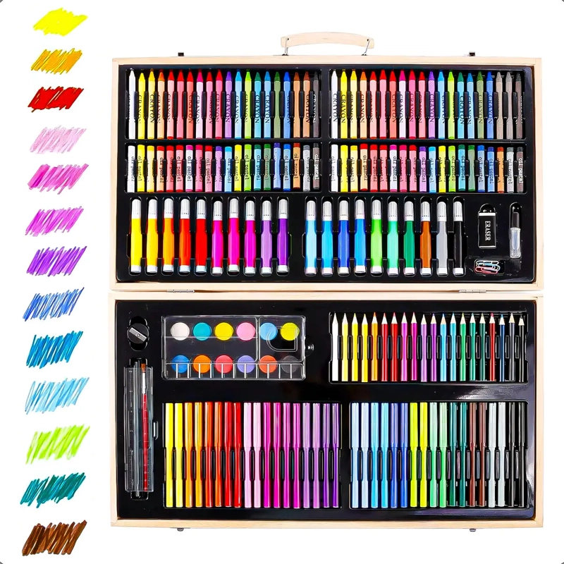 SET DE ARTE Y DIBUJOS 180 PIEZAS SET DE DIBUJO PORTATIL LAPICES Y PINTURAS - 5
