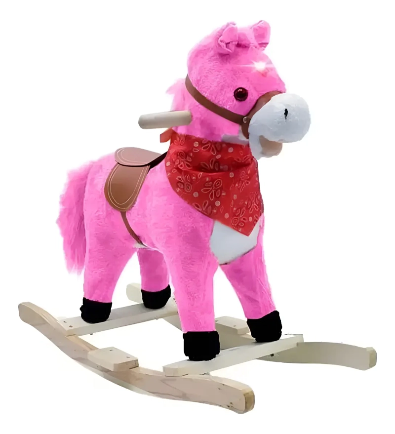 CABALLO BALANCIN MECEDOR PARA NIÑOS CON SONIDO CABALLITO INFANTIL ROSA - 1