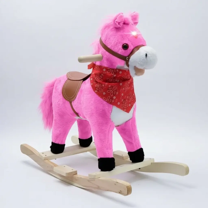 CABALLO BALANCIN MECEDOR PARA NIÑOS CON SONIDO CABALLITO INFANTIL ROSA - 2