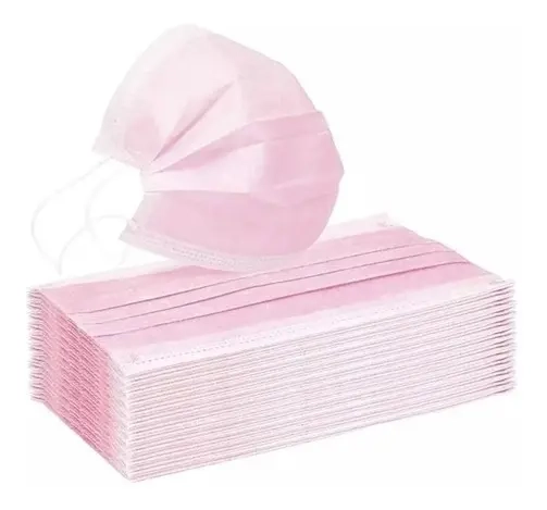 MASCARILLAS DESECHABLES TAPA BOCA CUBRE POLVO VIRUS ROSA - 3