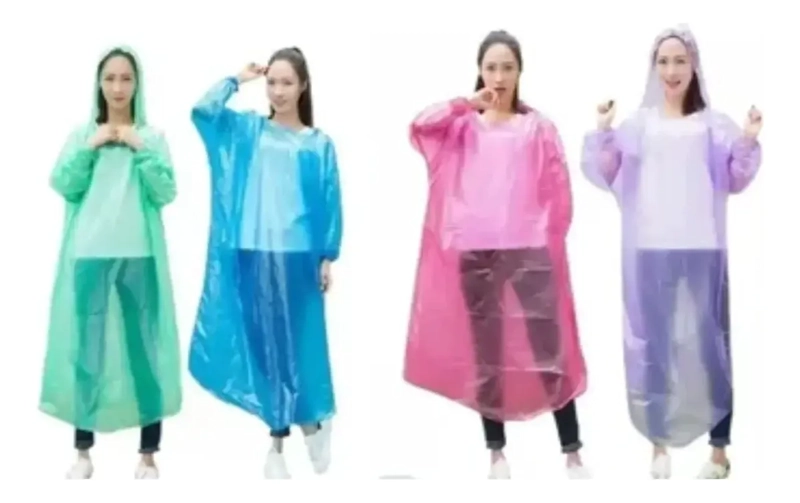 SET DE 12 PONCHOS IMPERMEABLES CAPA DE AGUA CAPAS DE LLUVIA COLORES SURTIDOS - 1