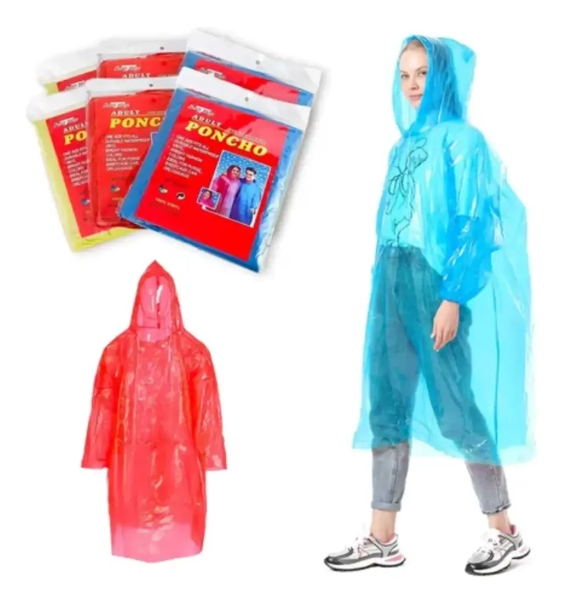 SET DE 12 PONCHOS IMPERMEABLES CAPA DE AGUA CAPAS DE LLUVIA COLORES SURTIDOS - 5
