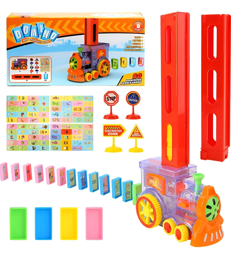 TREN JUGUETE DOMINO AUTOMATICO JUEGO PARA NIÑOS Y NIÑAS TREN DOMINO - 1