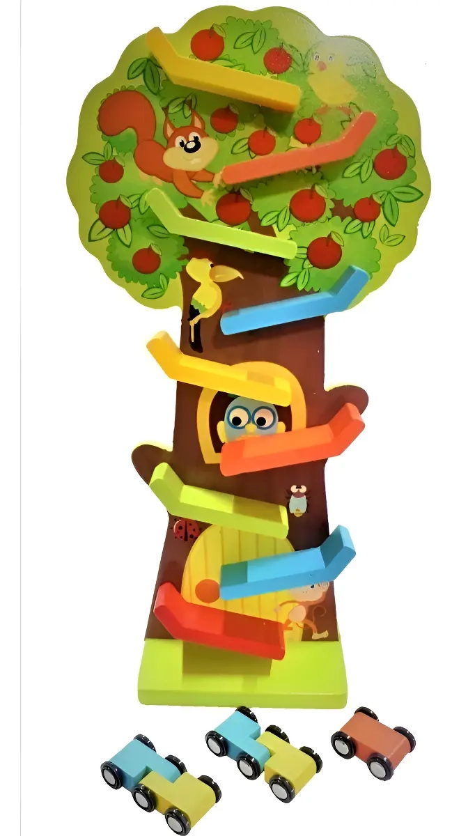 ARBOL MAGICO DE CARRERAS PISTA DE AUTOS JUGUETE DIDATICO SENSORIAL DE ESTIMULACION PARA NIÑOS - 1