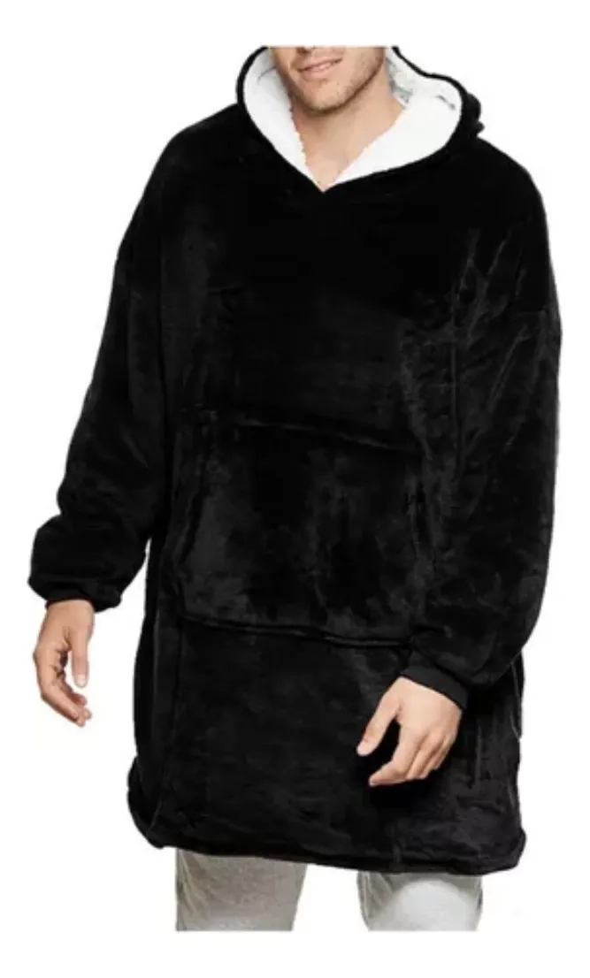 POLERON SHERPA CON CAPUCHA CHIPORRO DE INVIERNO ABRIGO UNISEX - 3