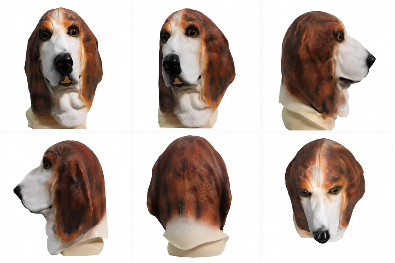 MASCARA CABEZA DE PERRO LATEX HALLOWEEN THERIAN DISFRACES FIESTAS EVENTOS - 2