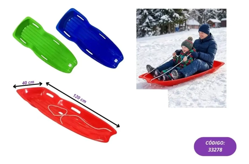 TRINEO DOBLE 2 PERSONAS PARA LA NIEVE COLORES SURTIDOS TRINEOS 33278 - 2