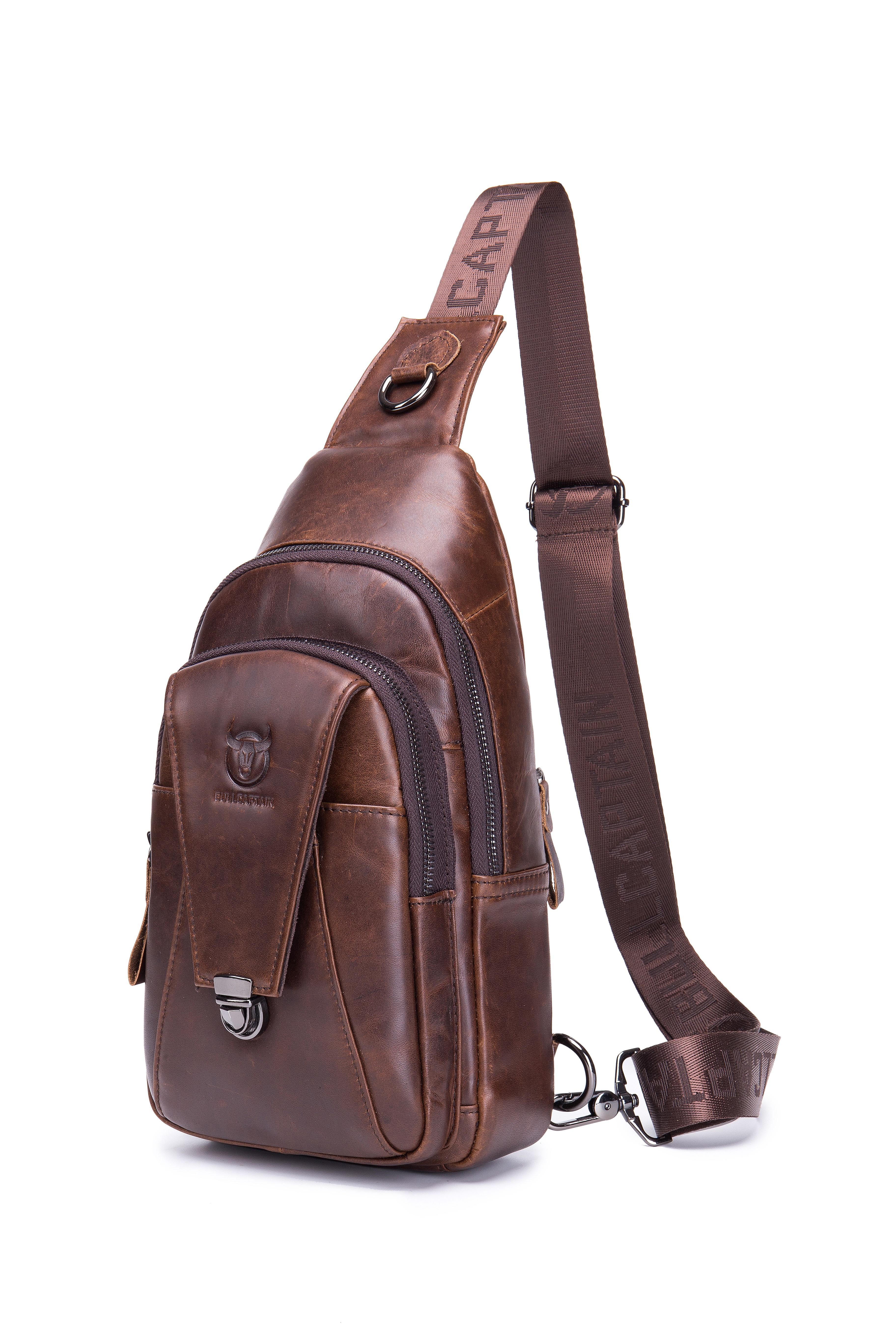 BOLSO DE CUERO VINTAGE CROSS BODY BANANO BULLCAPTAIN XB110 - 1