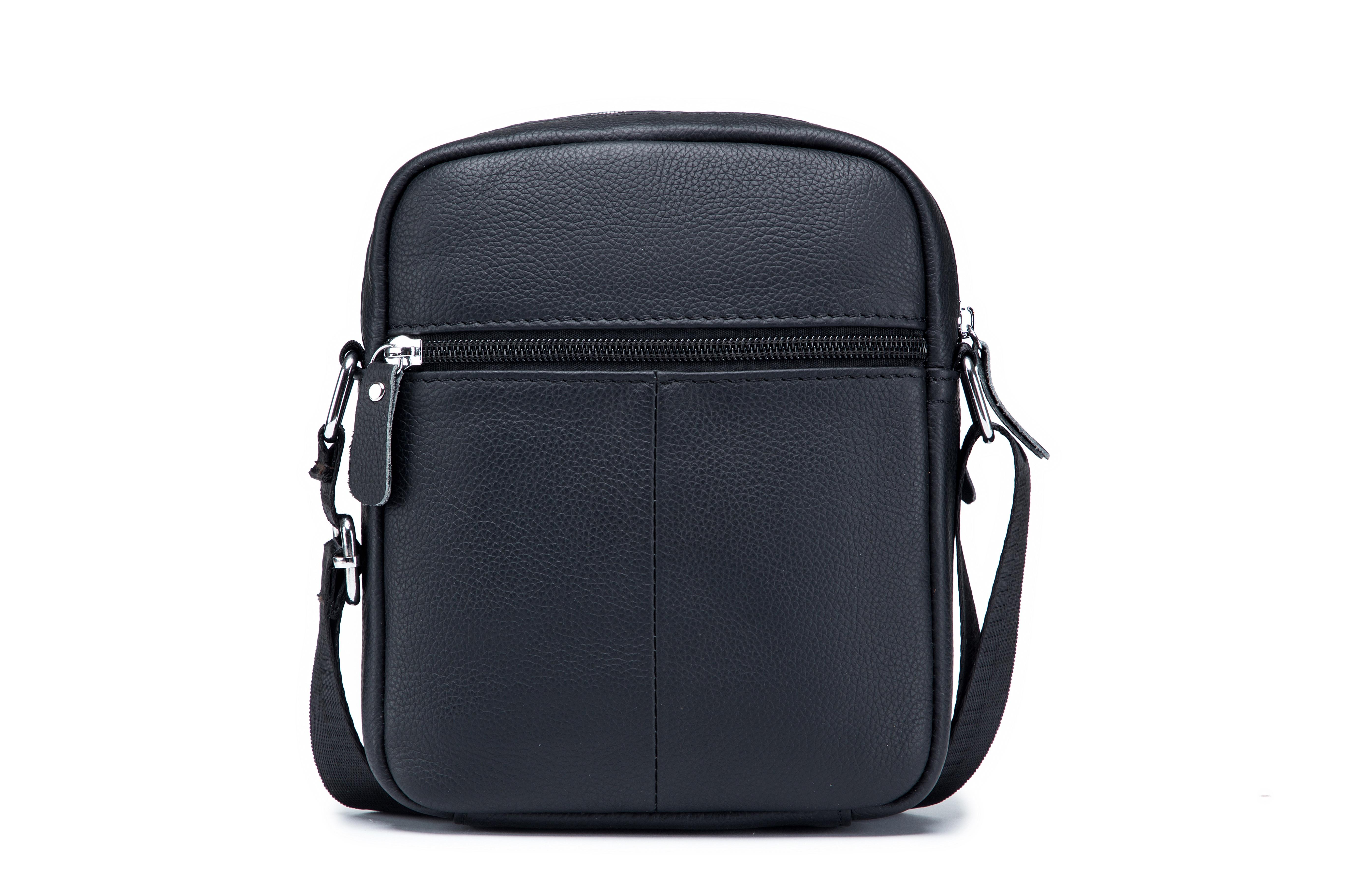 BOLSO DE CUERO MORRAL HOMBRO BANANO BAG BULLCAPTAIN DJB016 NEGRO - 3
