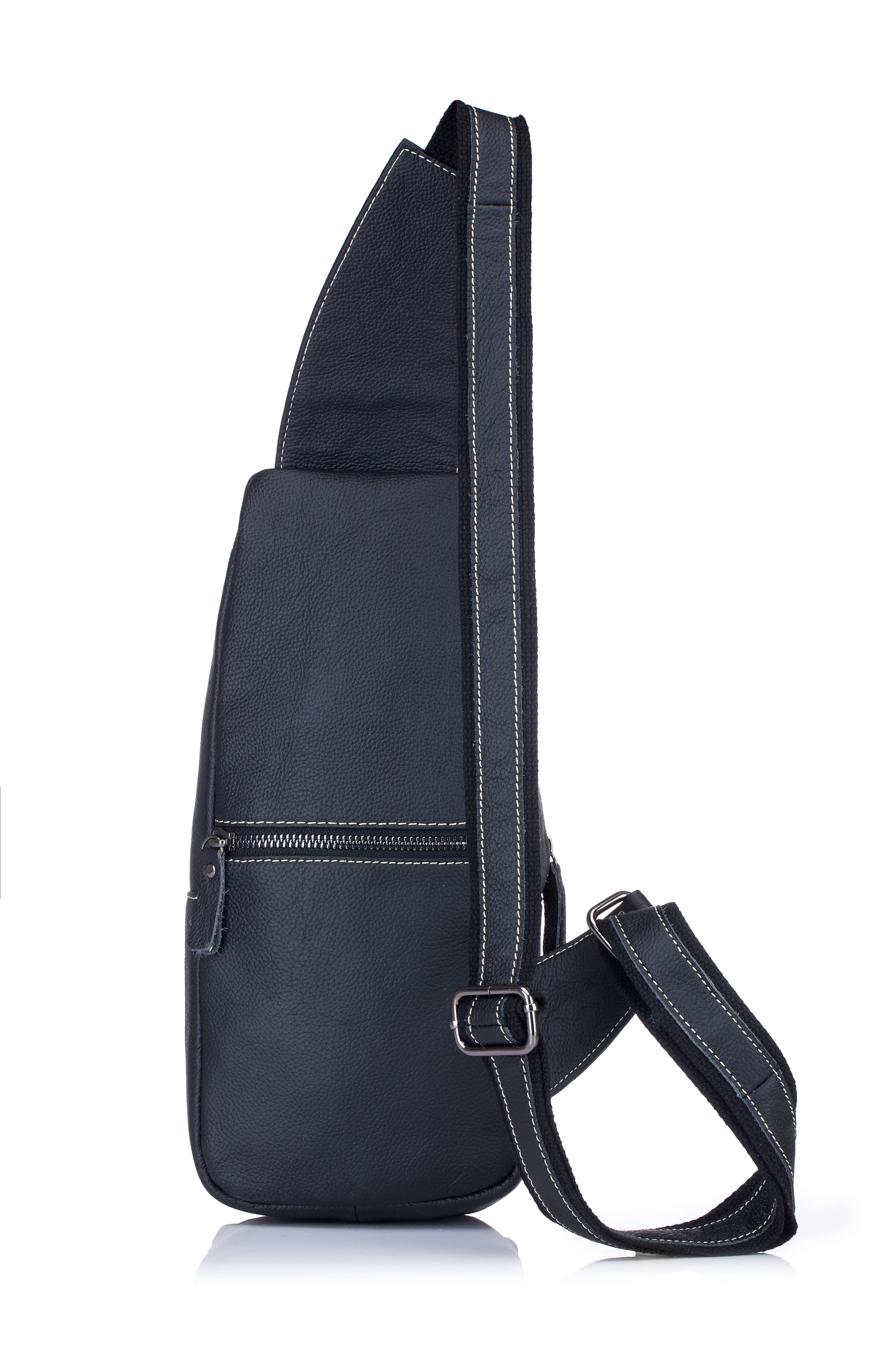 BOLSO DE CUERO VINTAGE CROSS BODY BANANO MORRAL BULLCAPTAIN XB019 NEGRO - 3