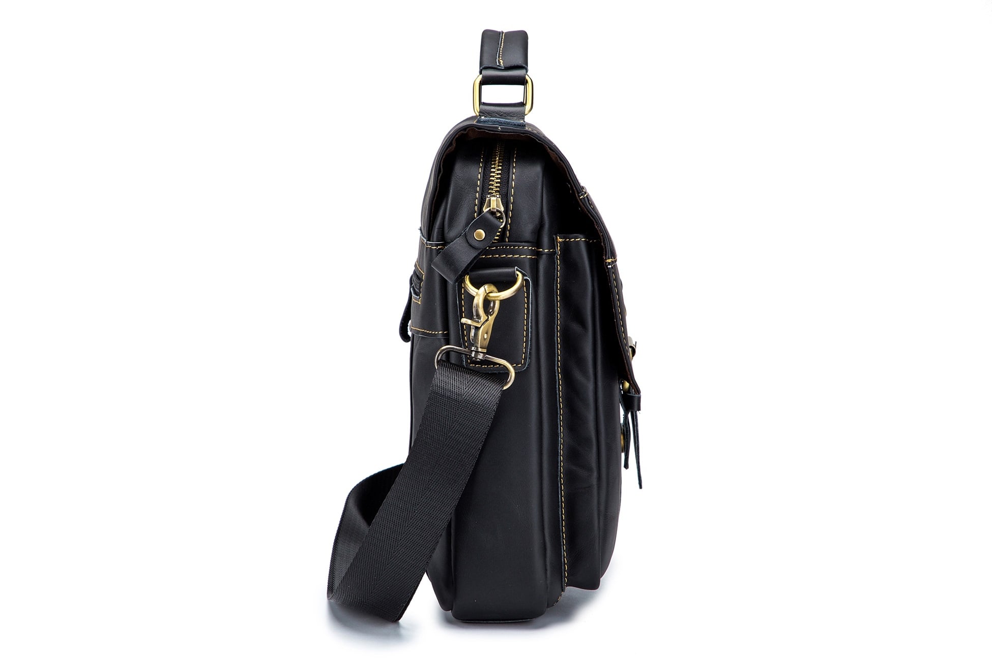 BOLSO DE CUERO HOMBRO BULLCAPTAIN MODELO DJB 302 NEGRO TABLET - 5