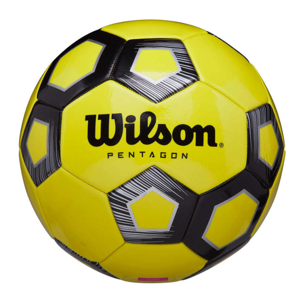 BALÓN FUTBOL WILSON PENTAGON TAMAÑO 5 AMARILLO - 1