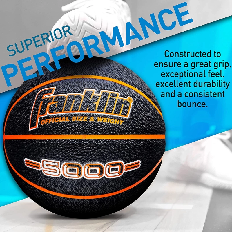 BALÓN BASKETBALL FRANKLIN SPORTS 5000 NEGRO NARANJA TAMAÑO 7 - 2