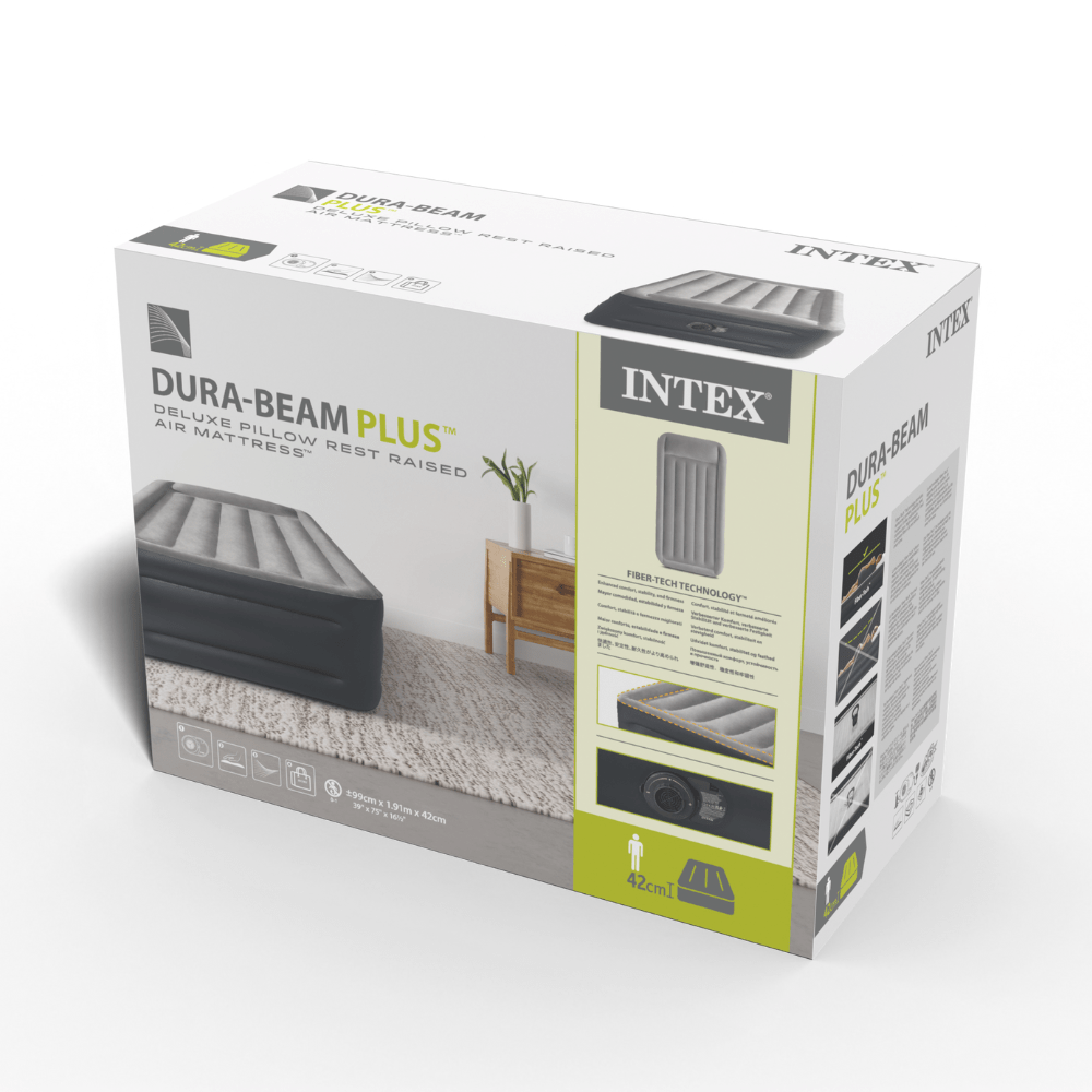 COLCHON INFLABLE ELE CTRICO INTEX 1,5 PLAZAS 99X191X42 CM DELUXE PILLOW REST RAISED - 3