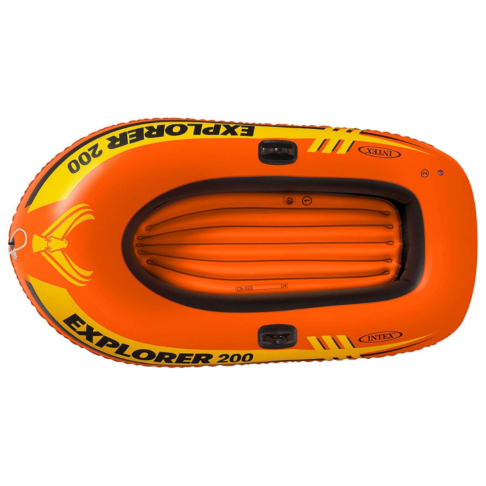 BOTE INFLABLE INTEX VINILO EXPLORER 200 SET CAPACIDAD 95 KG + REMOS + INFLADOR - 2