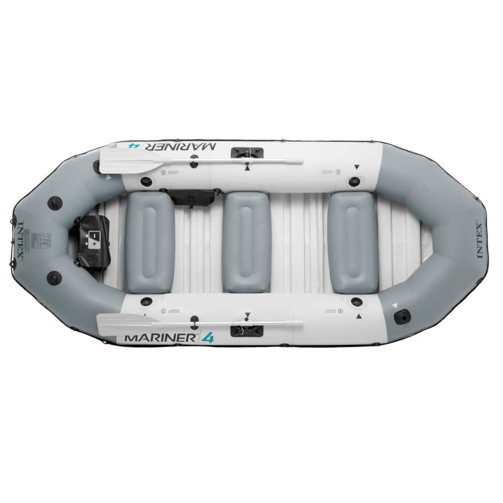 BOTE INFLABLE INTEX VINILO MARINER 4 SET CAPACIDAD 500 KG + REMOS + INFLADOR - 3