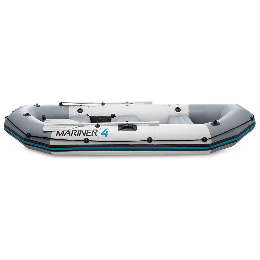 BOTE INFLABLE INTEX VINILO MARINER 4 SET CAPACIDAD 500 KG + REMOS + INFLADOR - 4