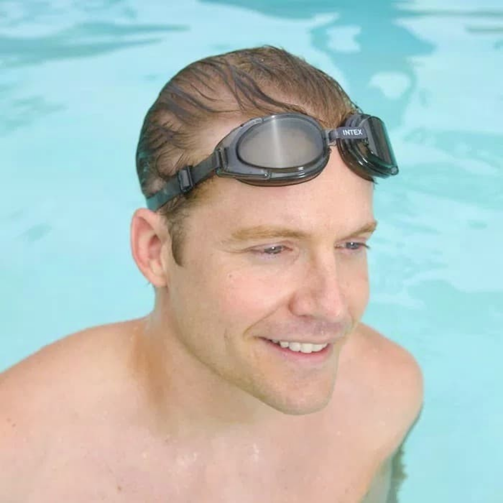 LENTES DE AGUA INTEX ANTEOJOS NATACIÓN WATER SPORT GOGGLE GRIS NEGRO - 2