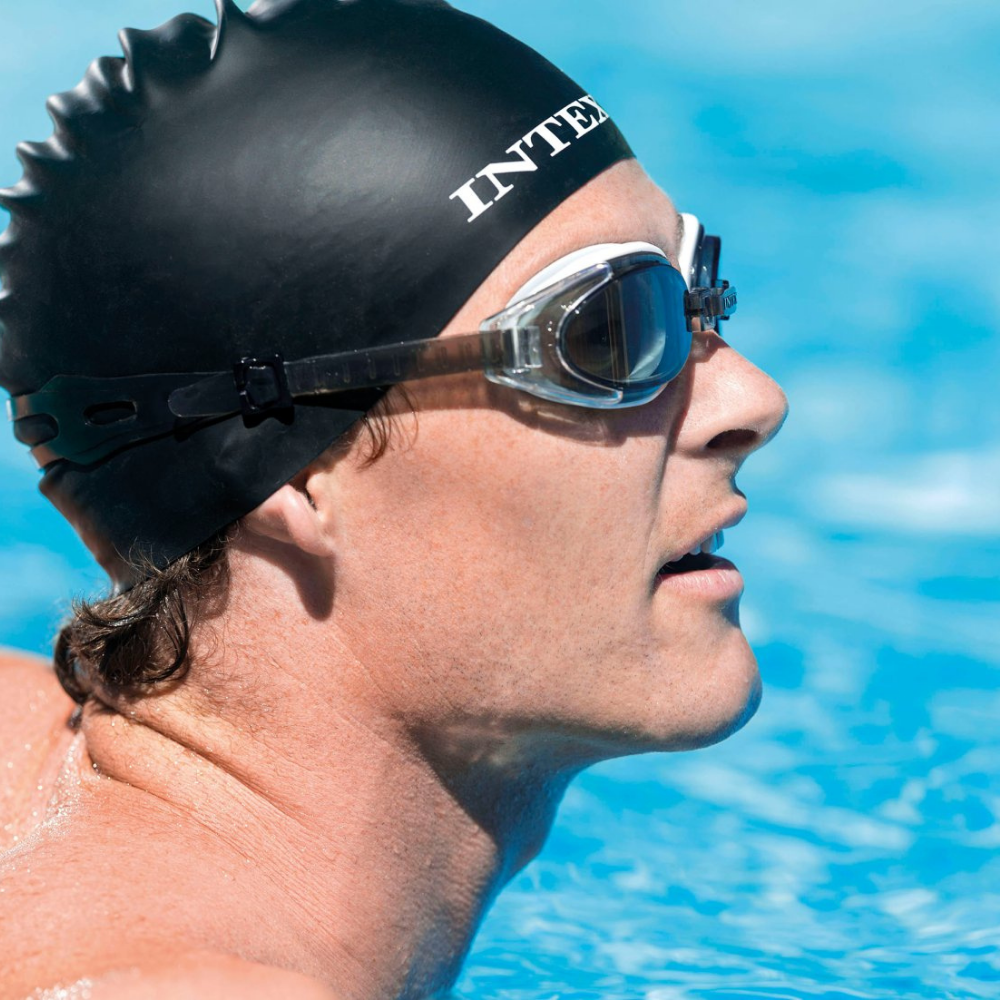 LENTES DE AGUA INTEX ANTEOJOS NATACIÓN WATER SPORT GOGGLE GRIS BLANCO - 3
