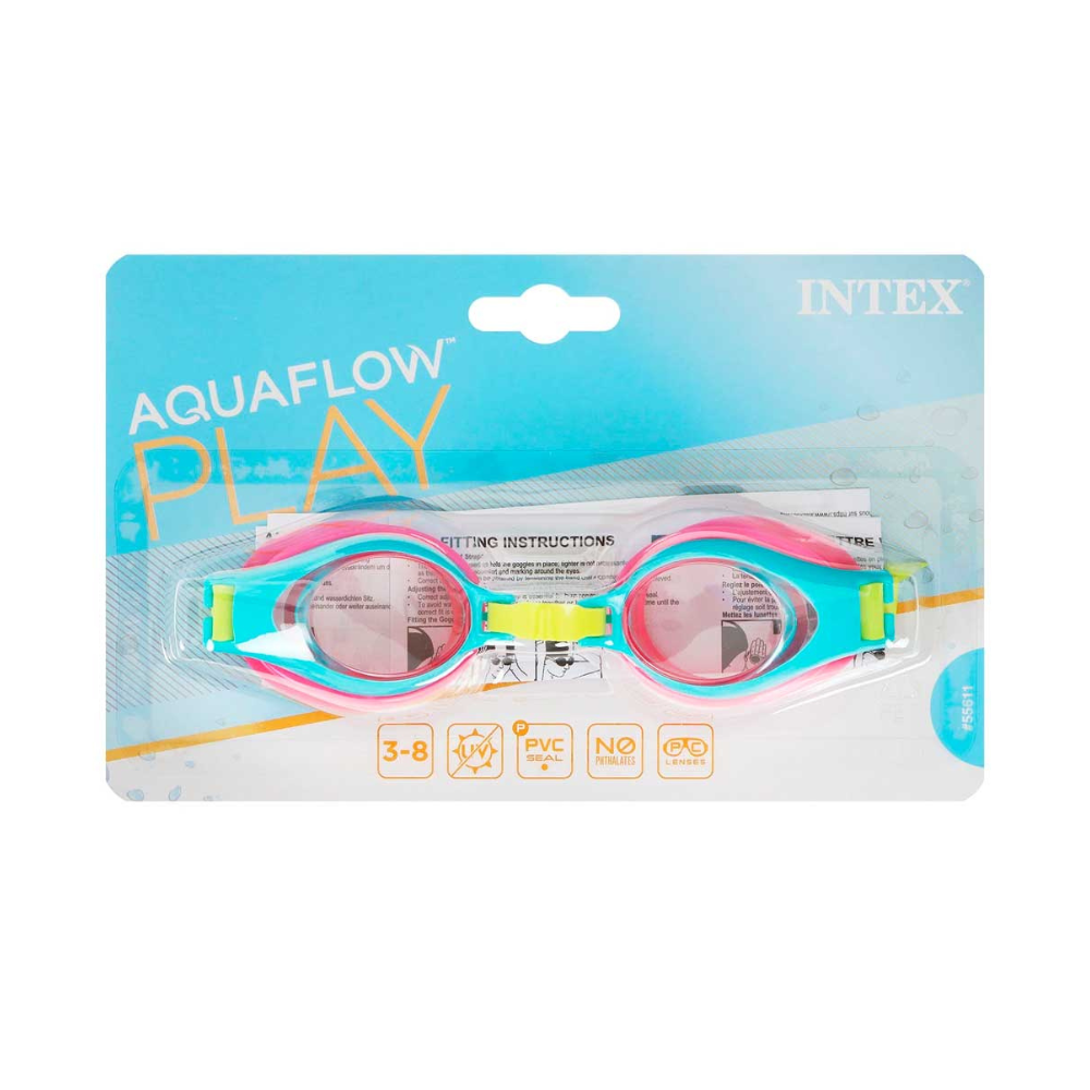 LENTES DE AGUA INTEX NIÑO ANTEOJOS NATACIÓN JUNIOR GOGGLES AZUL - 2