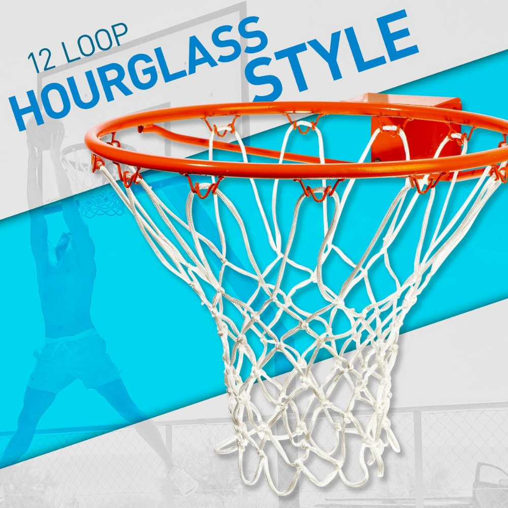 RED BASKETBALL BLANCA FRANKLIN SPORTS WHITE 12 LOOP HOURGLASS STYLE BASKETBALL NET - 3