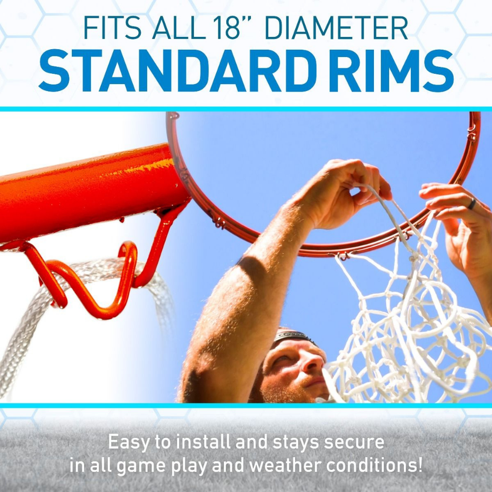 RED BASKETBALL BLANCA FRANKLIN SPORTS WHITE 12 LOOP HOURGLASS STYLE BASKETBALL NET - 4