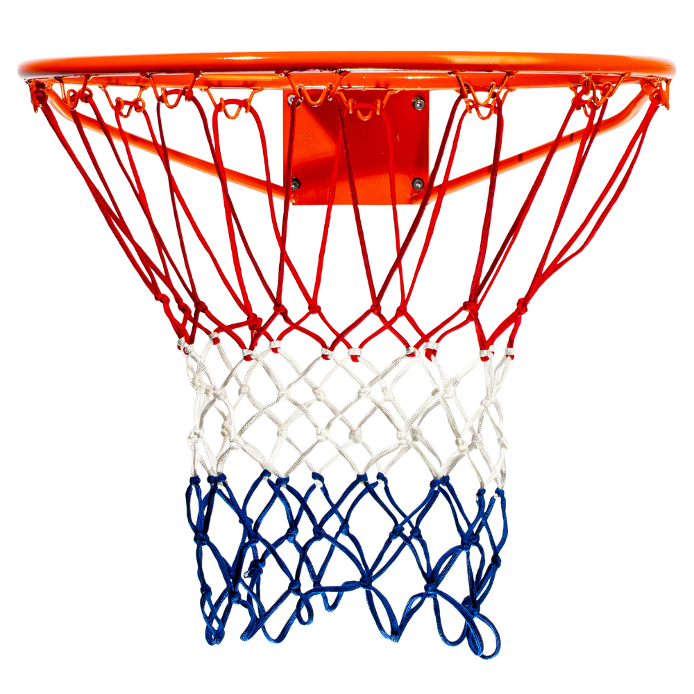 RED BASKETBALL ROJO BLANCO Y AZUL FRANKLIN SPORTS RED WHITE BLUE 12 LOOP HOURGLASS STYLE NET - 1
