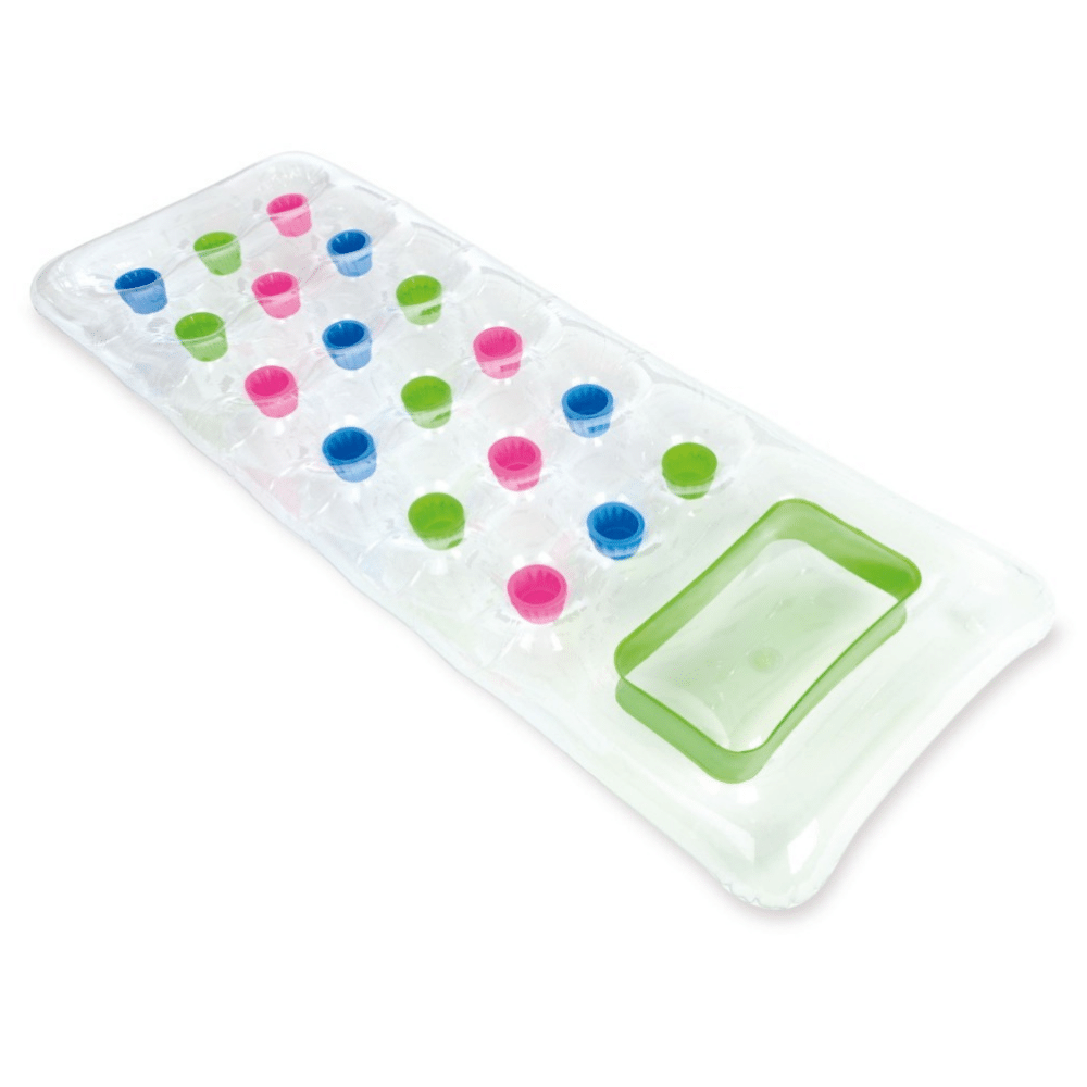 FLOTADOR INFLABLE MAT INTEX POCKET SUNTANNER 188X71 CM TRANSPARENTE VERDE - 1