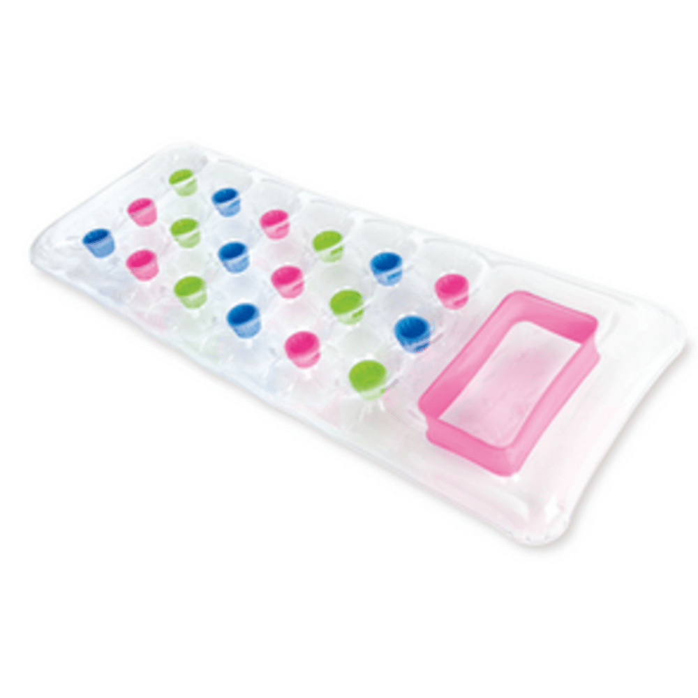 FLOTADOR INFLABLE INTEX MAT POCKET SUNTANNER 188X71 CM TRANSPARENTE ROSADO - 1