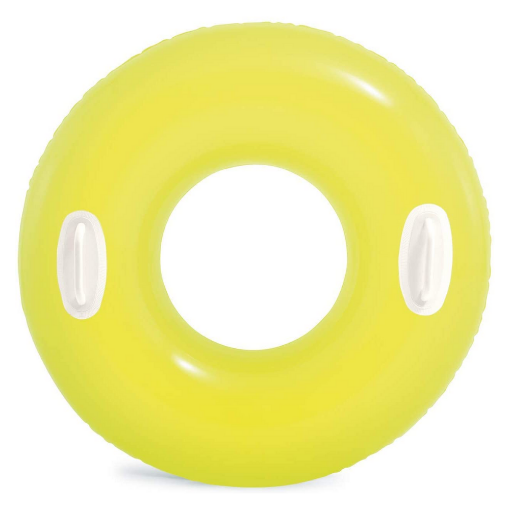 FLOTADOR INFLABLE INTEX REDONDO CON SUJETADORES 76 CM HIGH-GLOSS TUBE AMARILLO - 1
