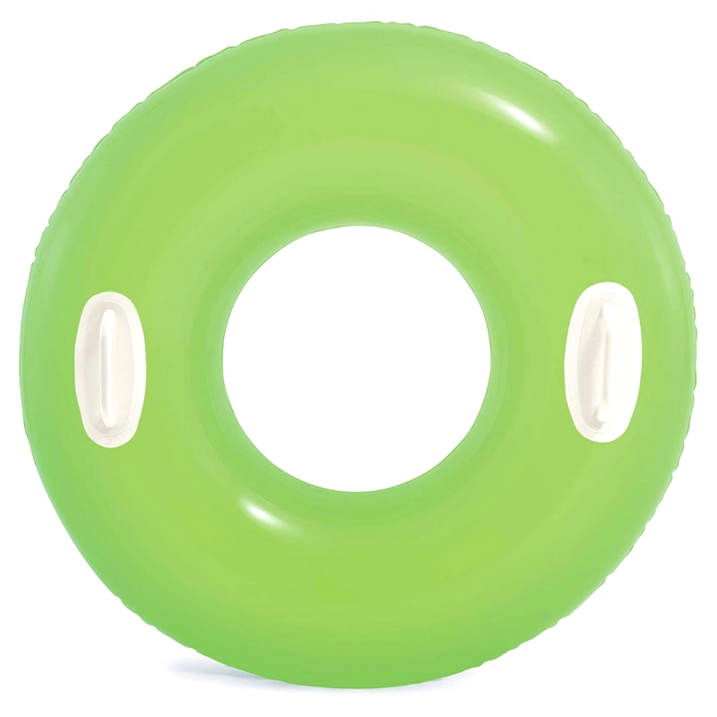 FLOTADOR INFLABLE INTEX REDONDO CON SUJETADORES 76 CM HIGH-GLOSS TUBE VERDE - 1