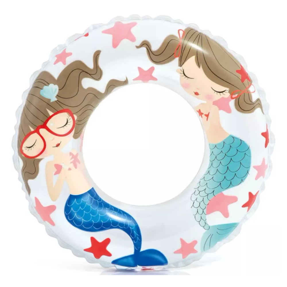 FLOTADOR INFLABLE REDONDO INTEX SIRENA 61 CM TRANSPARENT RING - 1