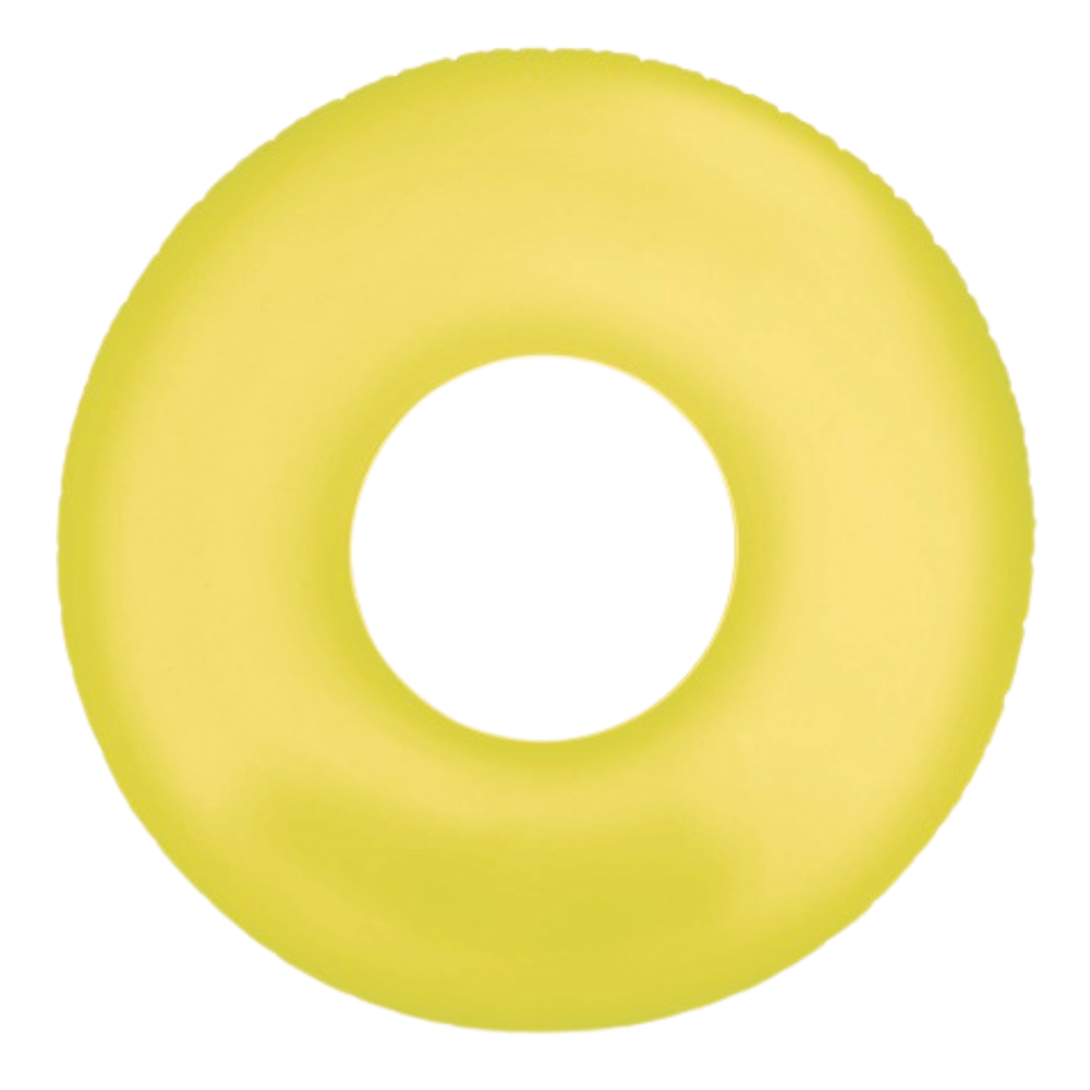 FLOTADOR INFLABLE REDONDO INTEX 91 CM NEON FROST TUBE AMARILLO - 1
