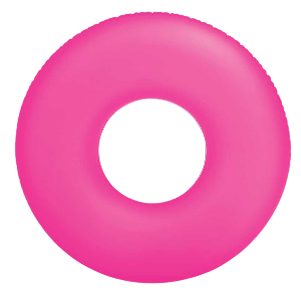 FLOTADOR INFLABLE REDONDO INTEX 91 CM NEON FROST TUBE ROSADO - 1