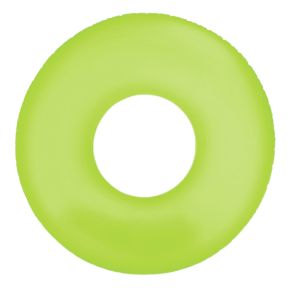 FLOTADOR INFLABLE REDONDO INTEX 91 CM NEON FROST TUBE VERDE - 1